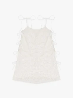 Tara Tie Mini Dress - Vanilla Ruffle