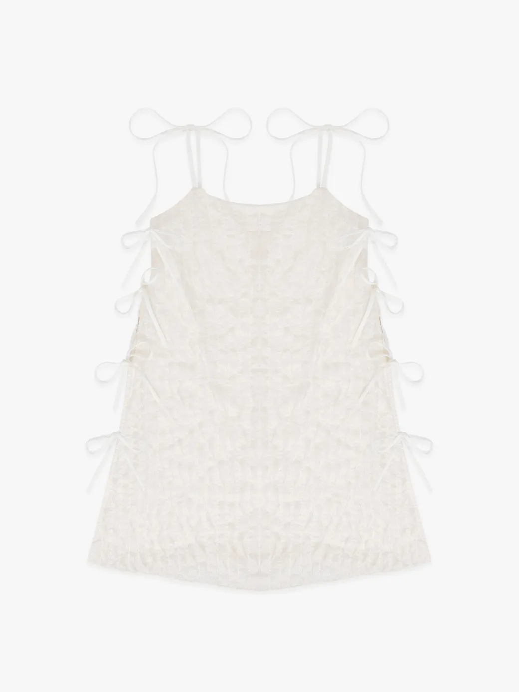 Tara Tie Mini Dress - Vanilla Ruffle