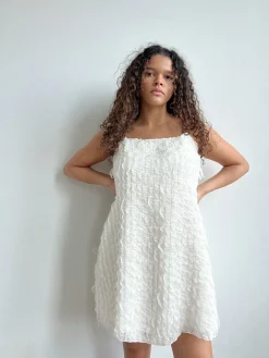 Tara Tie Mini Dress - Vanilla Ruffle