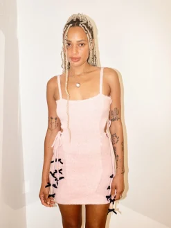 Tie Me Knit Mini Dress - Pink