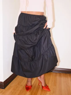 Tiered Maxi Skirt - Black
