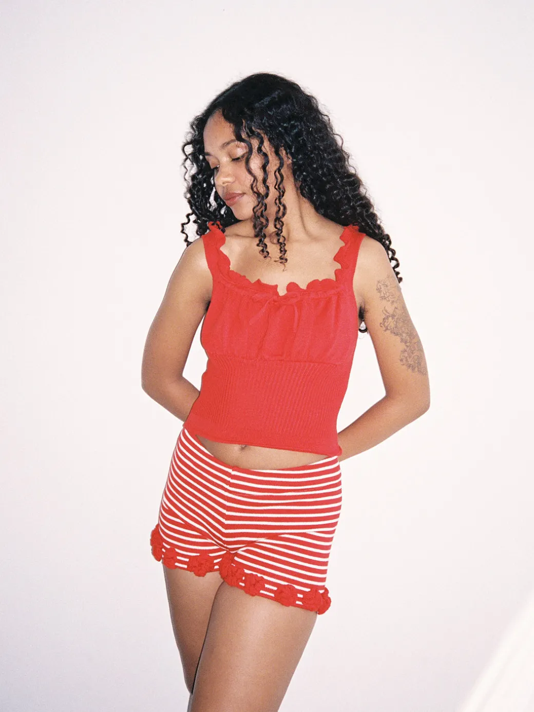Turkana Knit Short - Red/ White