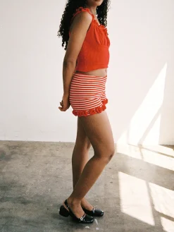 Turkana Knit Short - Red/ White