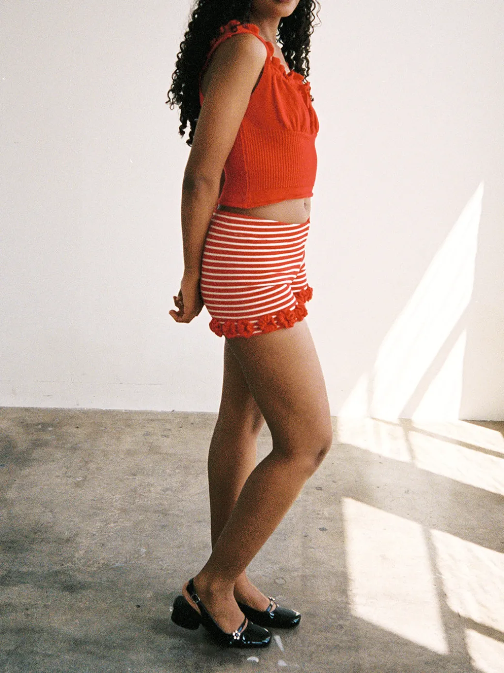 Turkana Knit Short - Red/ White