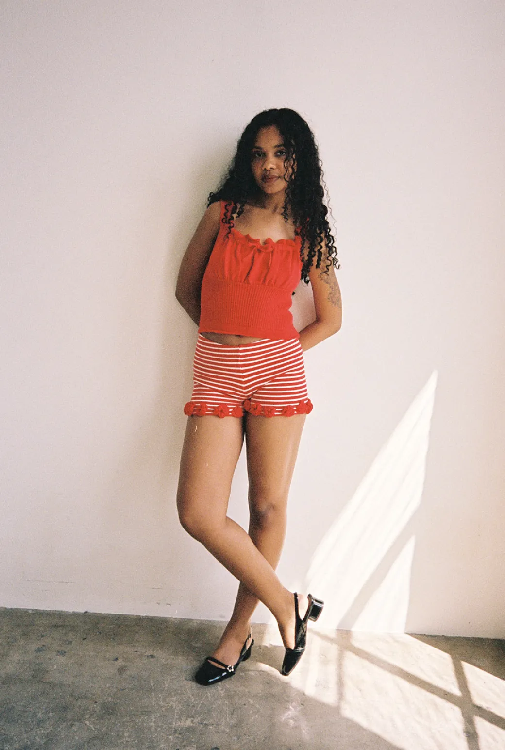 Turkana Knit Short - Red/ White