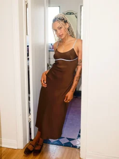 Two-Tone Dress - Brown
