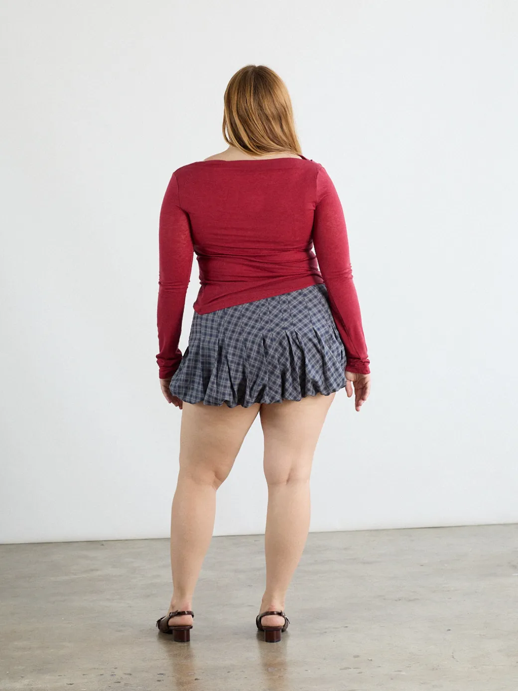 Tyler Bubble Skirt - Blue Plaid