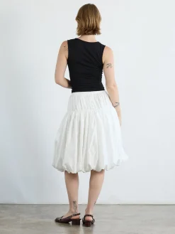 Whip Balloon Skirt - White