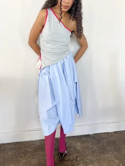 Wrap Shirt Skirt - Blue